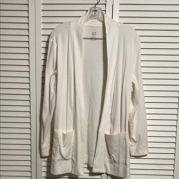 Isaac Mizrahi Sweaters - Isaac Mizrahi live Women's White Open Front Sweater